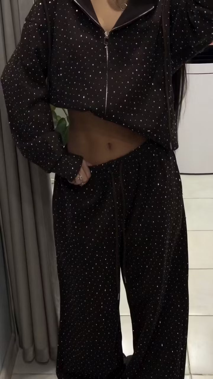 Conjunto Jogger Glam con Brillantes para Mujer