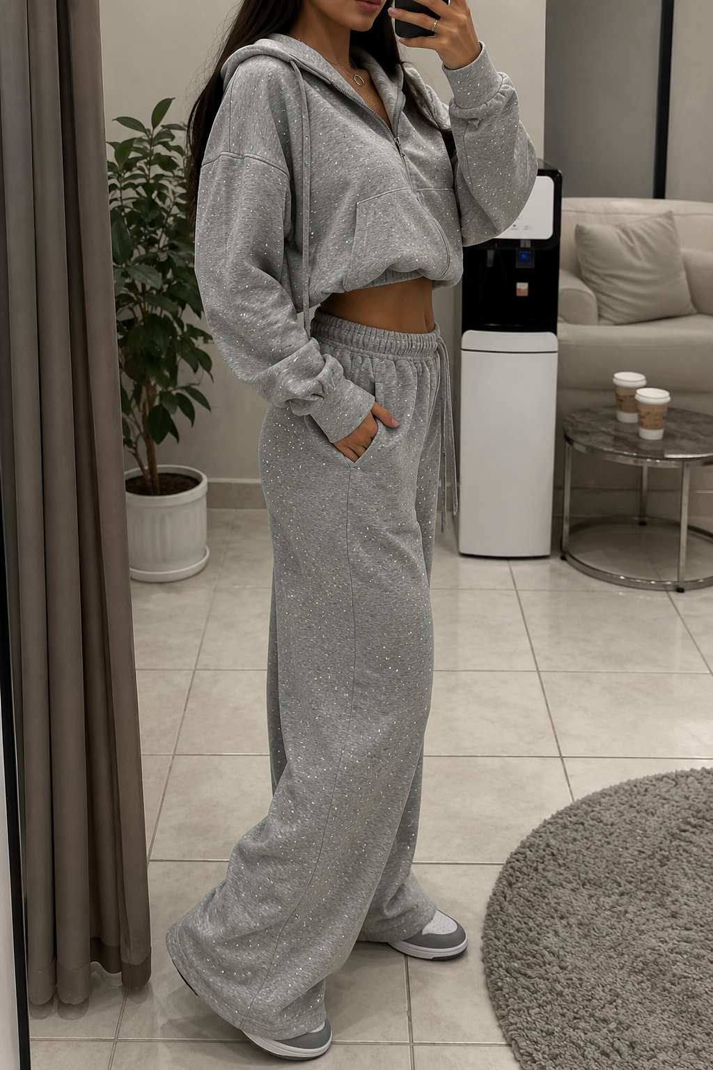 Conjunto Jogger Glam con Brillantes para Mujer