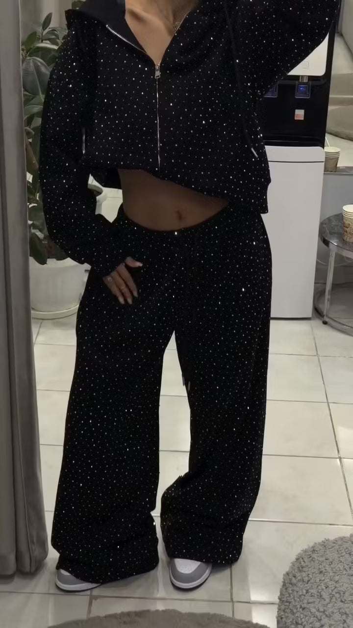Conjunto Jogger Glam con Brillantes para Mujer