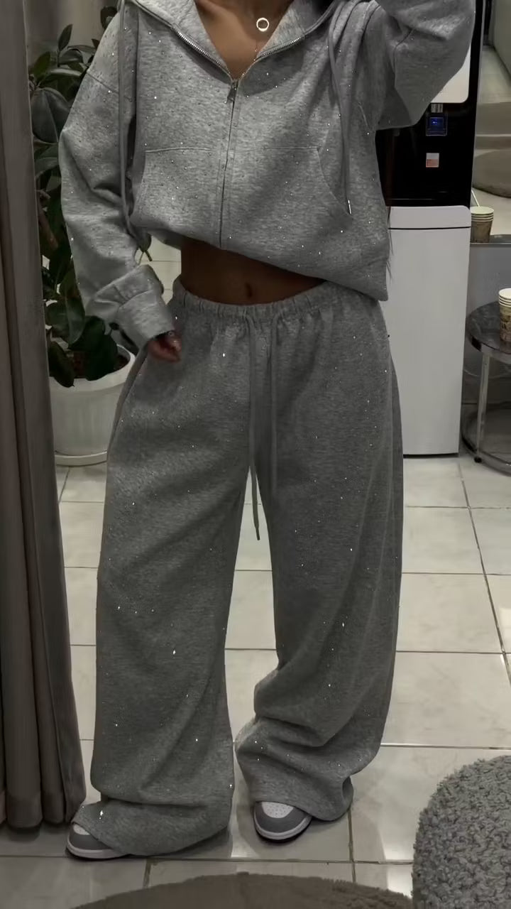 Conjunto Jogger Glam con Brillantes para Mujer