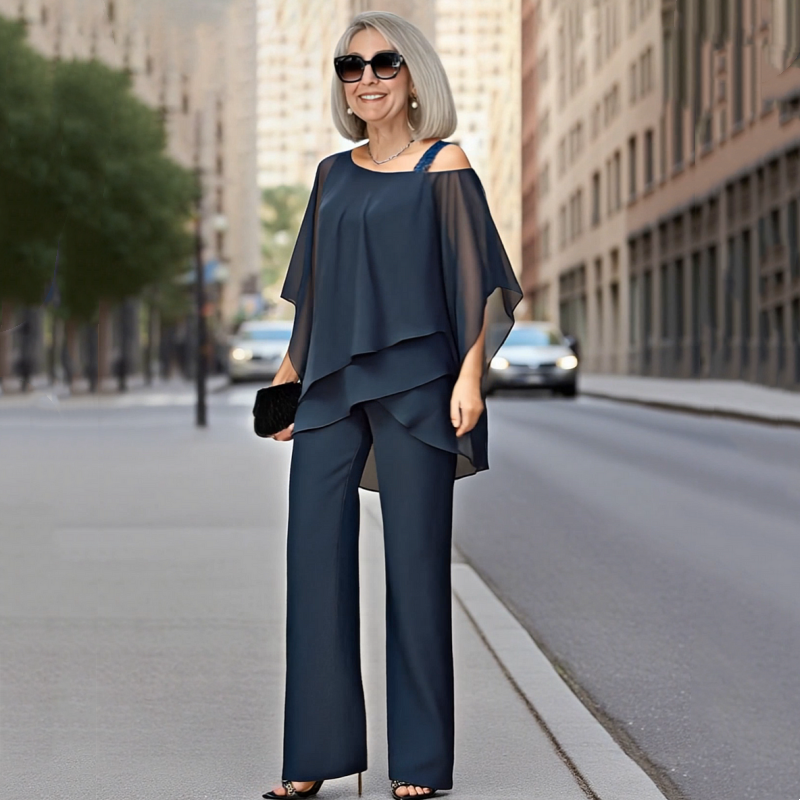 Conjunto Rayen Elegante Chiffon para Mujer